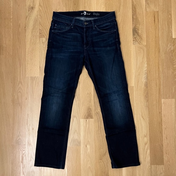 7 For All Mankind Men's Rhigby Dark Wash Denim Jeans, 30 - Picture 1 of 4